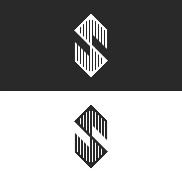 Forma Hexágono Letra Logotipo Símbolo Angular Linear Moderno Listrado Monograma — Vetor de Stock
