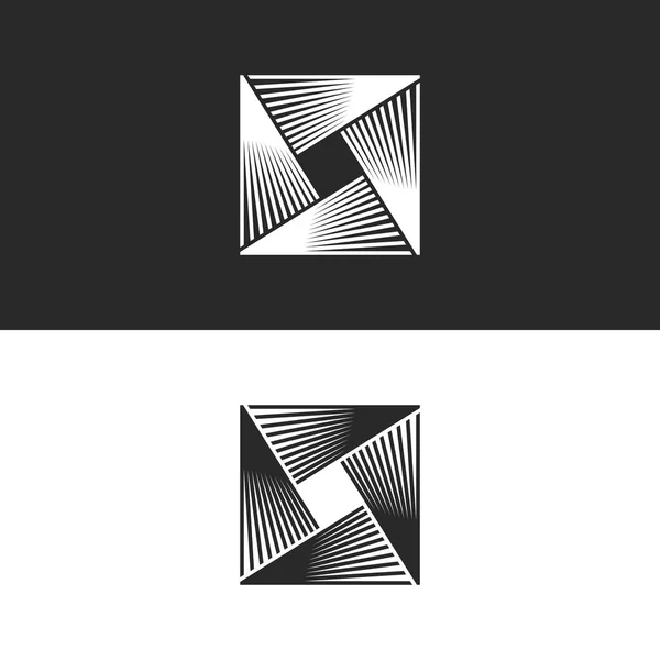 Logo Carré Forme Géométrique Abstraite Infini Technologie Linéaire Symbole Illusion — Image vectorielle