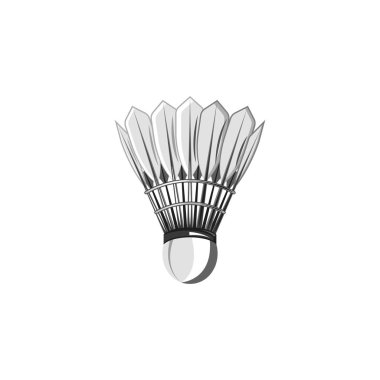 Raketle badminton yalıtılmış nesne üzerinde beyaz arka plan, tasarım öğesi spor amblem veya tasarım t-shirt veya dövme için baskı için.