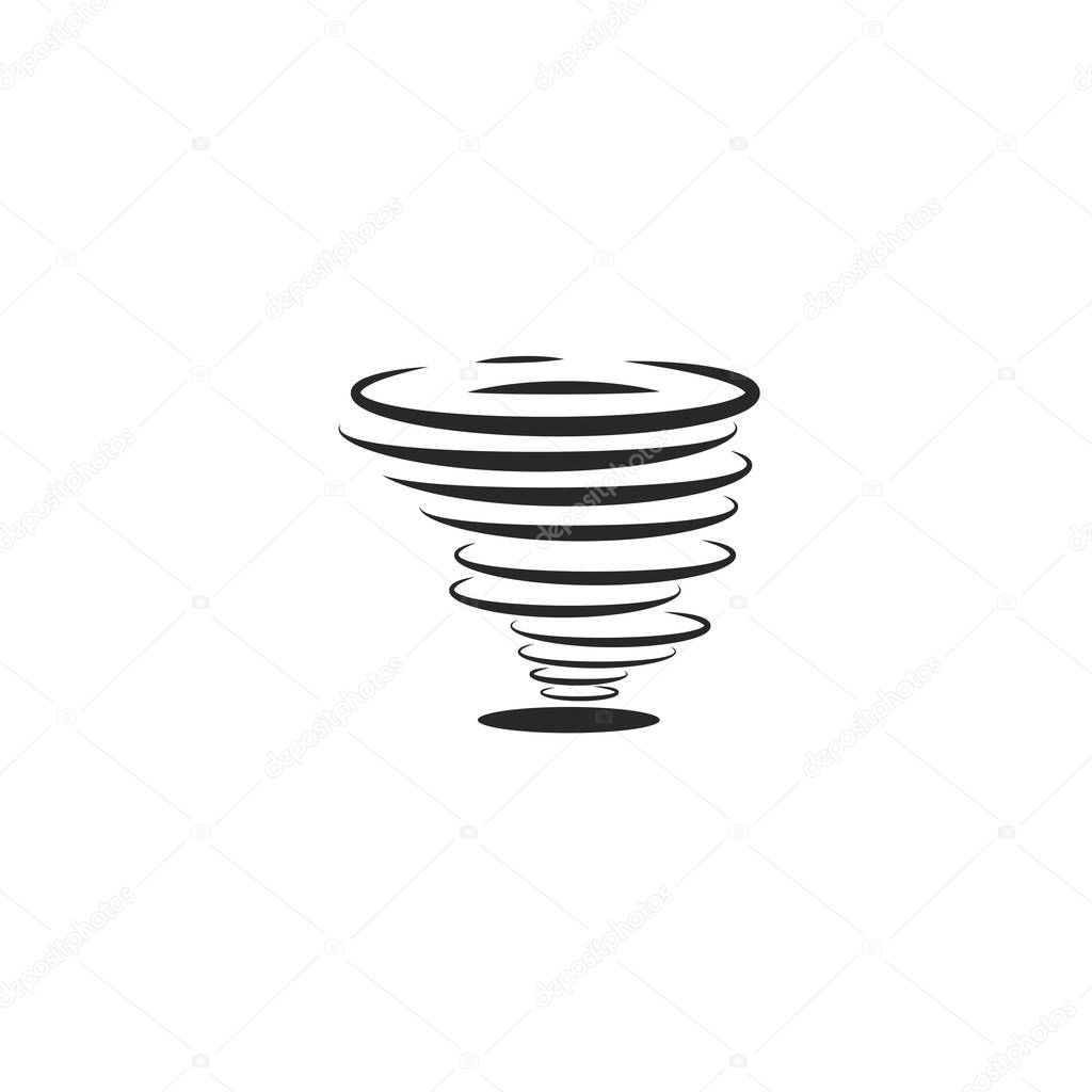 Hurricane icon or tornadoes symbol in the linear minimal flat style. Twisting air whirlwind simple illustration