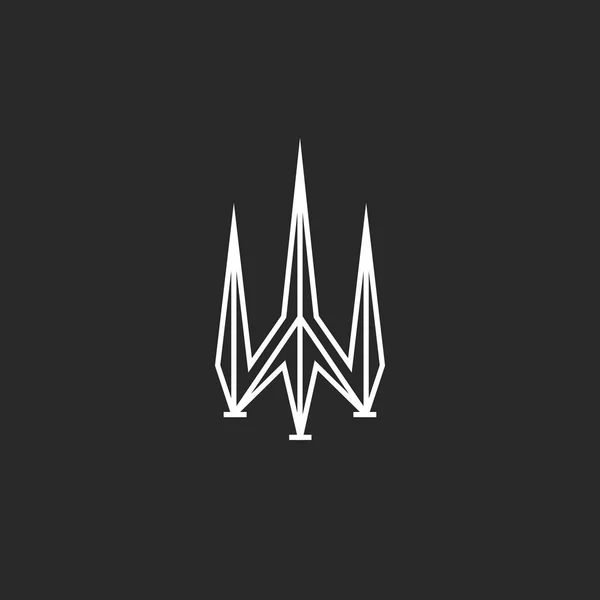 Trident Logo Ontwerp Poseidon Symbool Scherpe Vorm — Stockvector