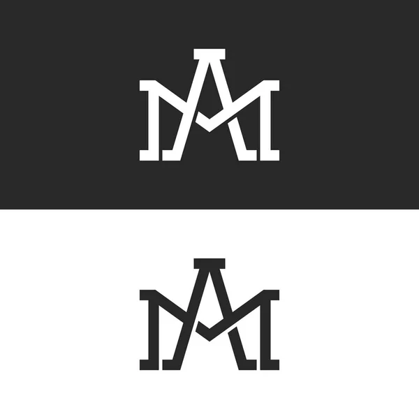 Monogram Initialer Eller Bokstäver Logo Design Mockup Överlappande Två Kapital — Stock vektor