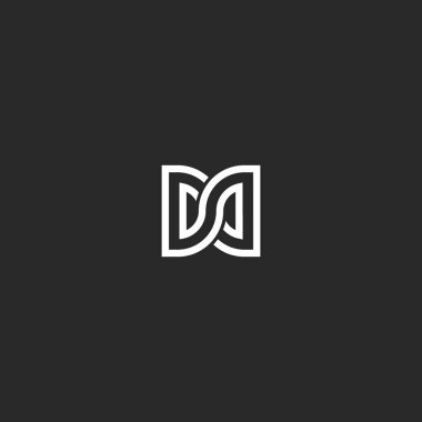 İki harf Dd baş harfleri logo monogram, kombinasyon harfler D ve D sonsuzluk işareti sembolü şekil