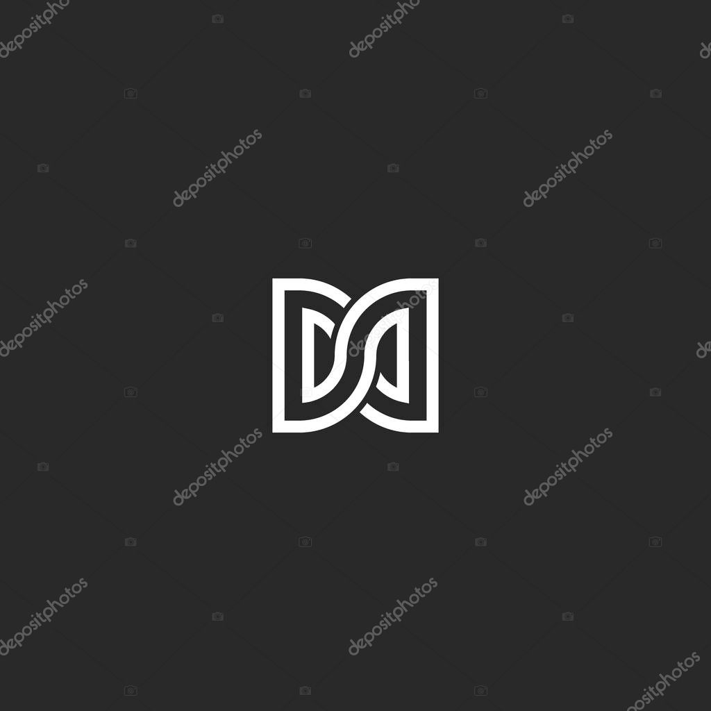 Two letters DD initials logo monogram, combination letters D and D mark infinity shape symbol