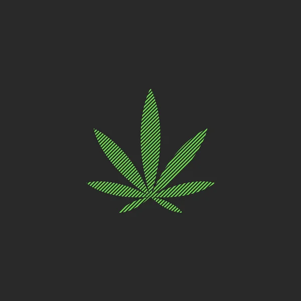 Logo Feuille Marijuana Symbole Feuille Plante Cannabis Médical Emblème Imprimé — Image vectorielle