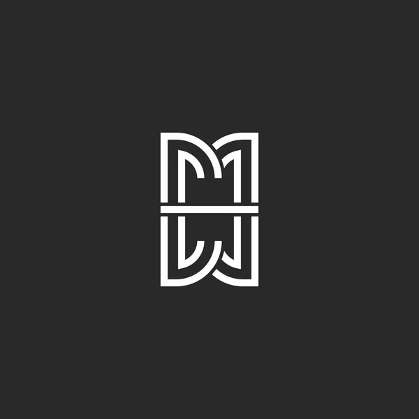 Letters Logo Initials Monogram Minimalist Style Mirror Reflection Mark Combination — стоковый вектор