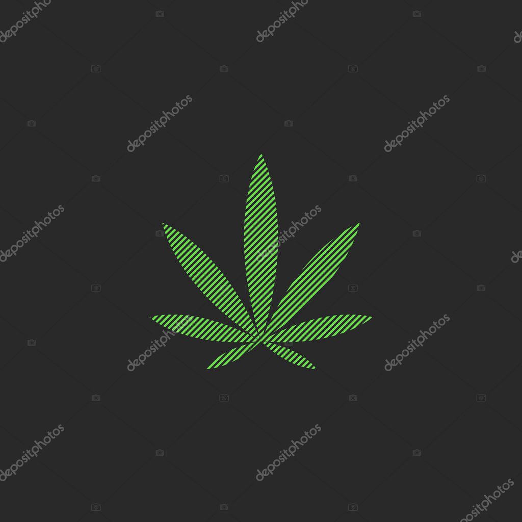 Marijuana leaf logo medical cannabis plant leaf symbol, youth culture t-shirt print emblem