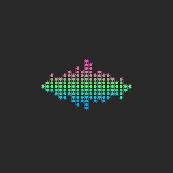 Logo Onda Sonora Vocale Illustrazione Vettoriale Del Segnale Equalizzatore Audio — Vettoriale Stock