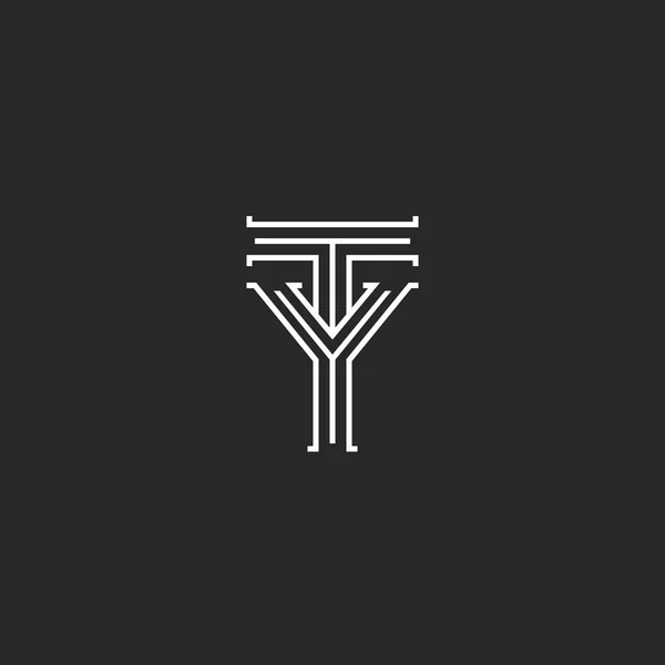 Monograma Iniciales Letras Logotipo Diseño Elegante Combinación Dos Letras Superpuestas — Vector de stock