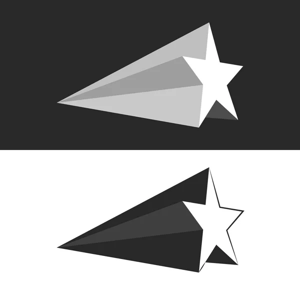 Logo Estrella Conjunto Movimiento Forma Isométrica Elemento Diseño Minimalista Líneas — Vector de stock