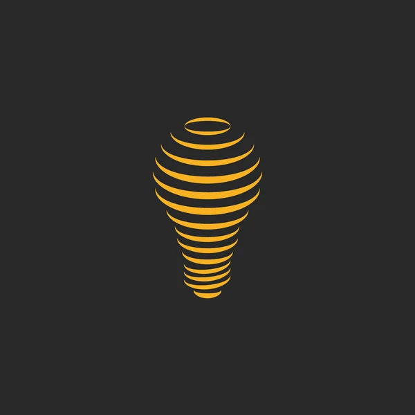 Lámpara Bombilla Símbolo Del Logotipo Imaginación Creativa Efecto Líneas Isométricas — Vector de stock