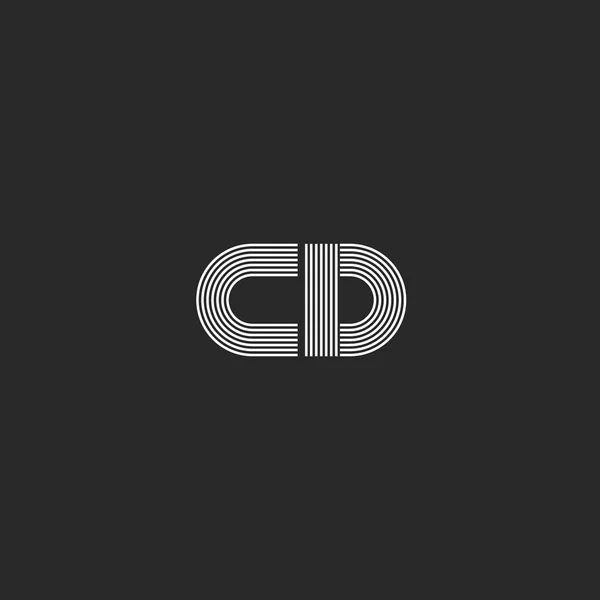 Inicjały inicjałem Cd logo kombinacja dwóch wielkich liter C i D minimalistyczny styl znaku godło, cienkie linie geometryczne kształty — Wektor stockowy