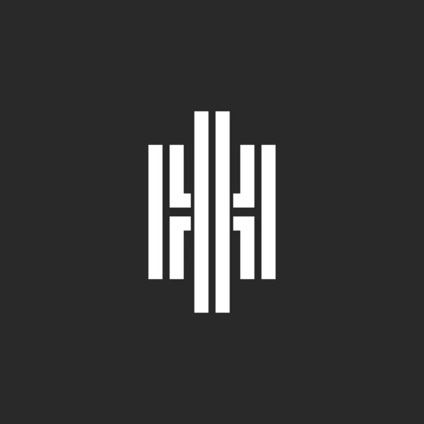 Kreativní monogram logo Hi nebo IH iniciály, kombinace dvě písmena H a I lineární hipsterova značka pro obchodní nebo svatební kartu — Stockový vektor