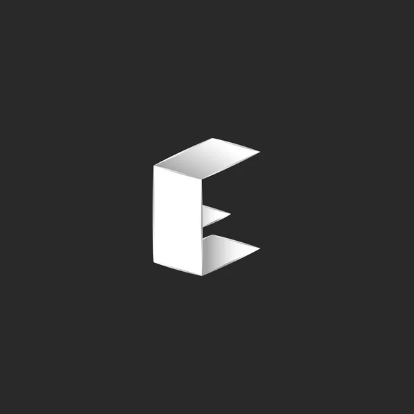 Carta C logotipo 3D design moderno criativo, forma isométrica geométrica cantos regulares hipster emblema —  Vetores de Stock