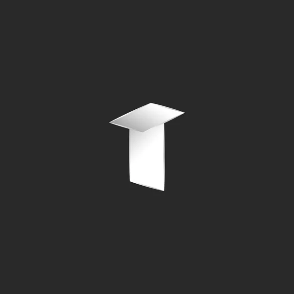 Isometric T latin letter logo, creative modern identity emblem — Stock Vector