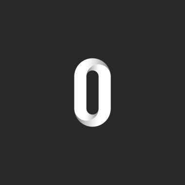 Kalın harf O logosu yaratıcı monogram, düzgün çizgi şekli kimlik amblemi