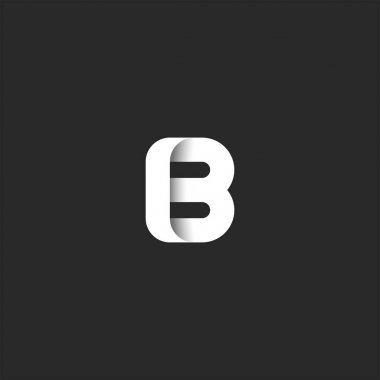Yaratıcı işareti mektup B logosu kalın monogram, şık şık şekil simgesi tipografi minimalist tasarım elemanı