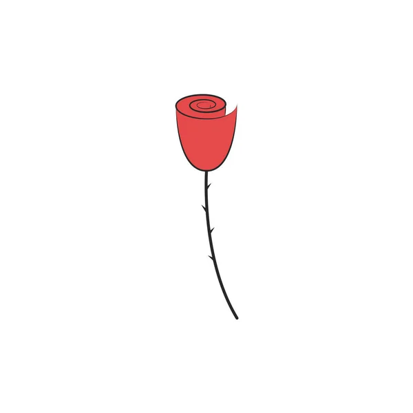 Jedna róża z logo cierni makieta do salonu spa lub Fryzjer emblemat — Wektor stockowy