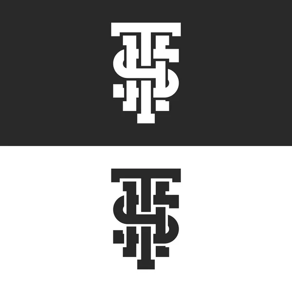 Combinação três letras S, T, H logotipo iniciais monograma, conjunto preto e branco sobreposição interseção símbolos de identidade linear — Vetor de Stock