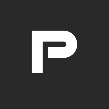Kalın mektup P logosu Monogram, Mark kimlik beyaz amblem mockup ilham tasarım