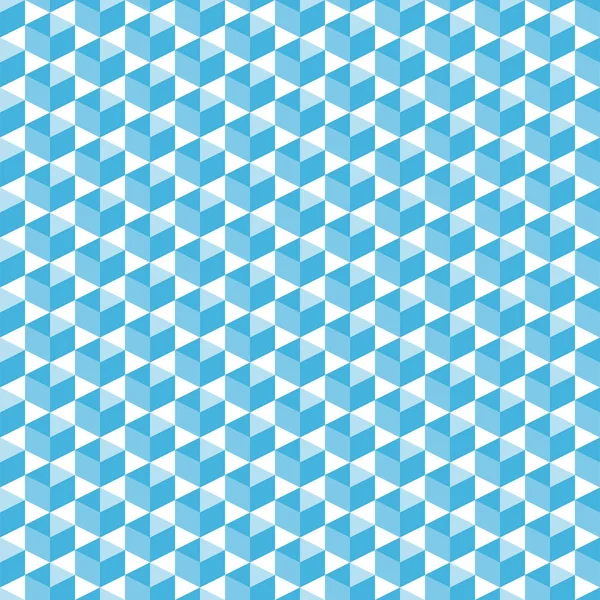 Cubic isometric shapes in blue halftone seamless pattern, simple diagonally arranged geometric forms for print on fabric or background for poster, banner or flyer — Stock Vector