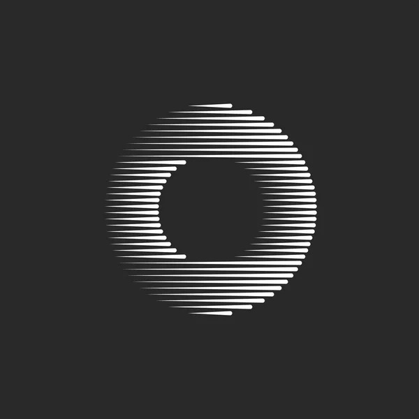 Monograma O letra logotipo forma de loop design criativo, tipografia conceito fonte preto e branco linhas listradas marca anel emblema mockup —  Vetores de Stock