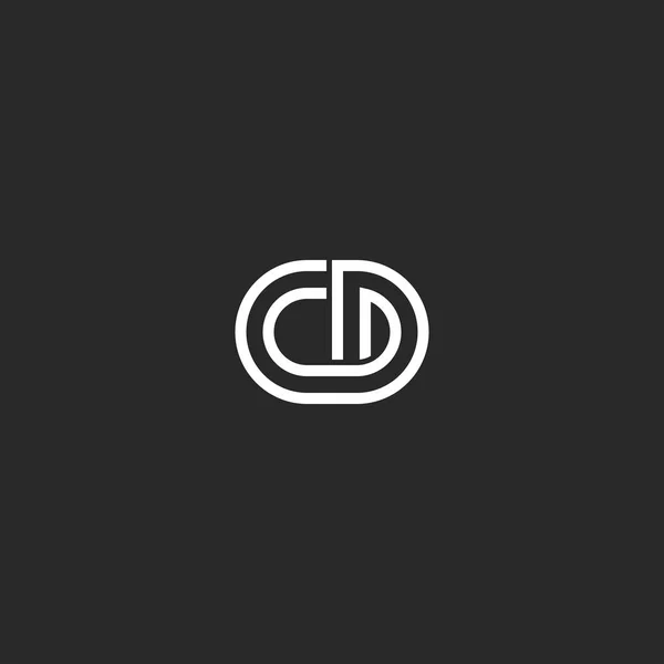 Logotipo monograma CD ou DC letras linhas finas criativo elemento de design elegante, duas marcas sobrepostas C e D juntos — Vetor de Stock