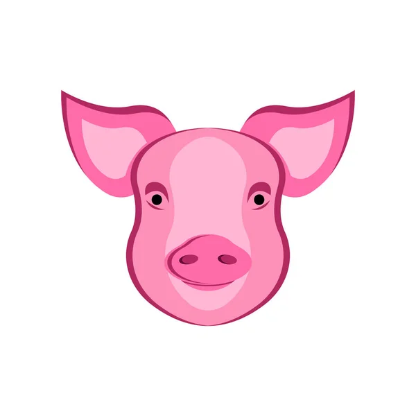 Cabeza de cerdo ilustración ganadería, carne de cerdo animal — Vector de stock