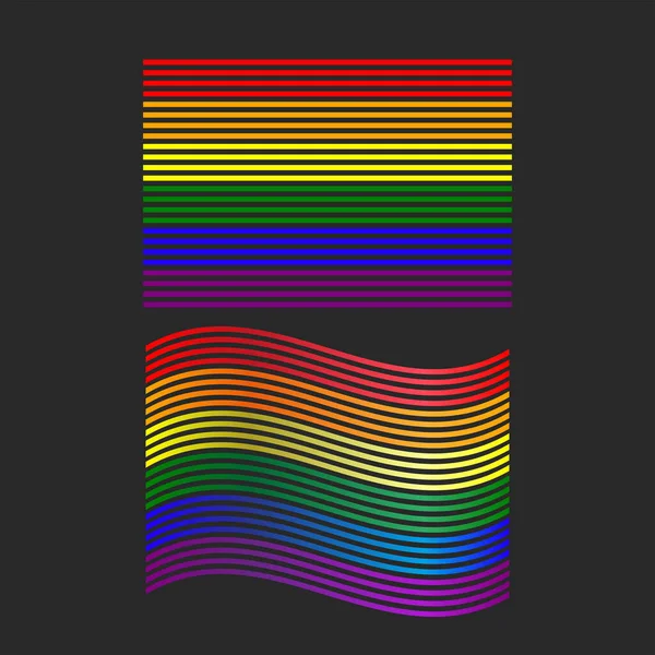 Lgbt Pride Flag Waving Straight Shape Rainbow Flag Lesbian Gay — Stock Vector