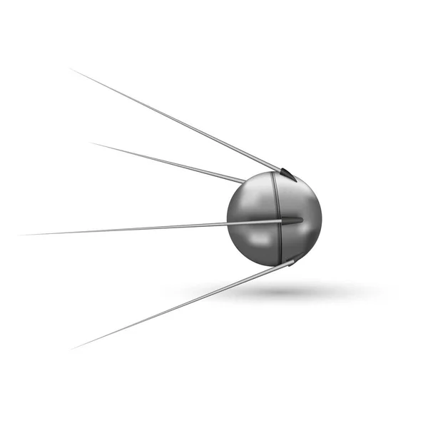 Πρώτο Διαστημικό Τεχνητό Γήινο Δορυφορικό Ρεαλιστικό Μοντέλο Soviet Union Sputnik — Διανυσματικό Αρχείο