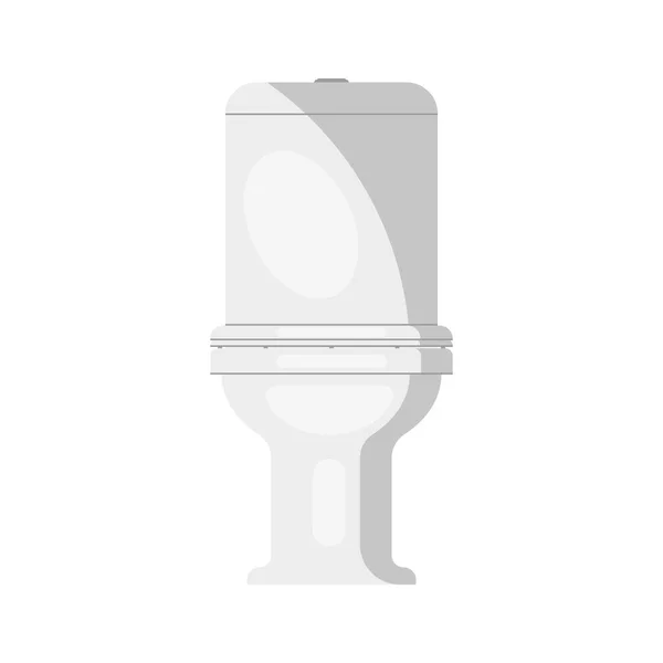 Bol Toilette Céramique Blanche Avec Couvercle Vue Face Élément Intérieur — Image vectorielle