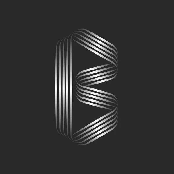 Letra Logo Monograma Moda Inicial Cinta Sin Fin Gradiente Metálico — Vector de stock