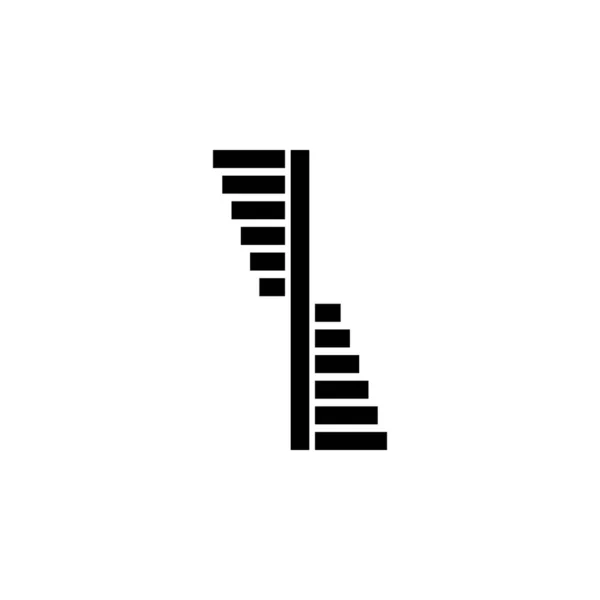 Logo Schodów Spiralnych Schody Wokół Centralnego Podparcia Okręgu Ikona Schodów — Wektor stockowy