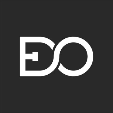 Sonsuzluk şeklinde EO logosu baş harfleri, iki harfli E ve O hippi amblemi.