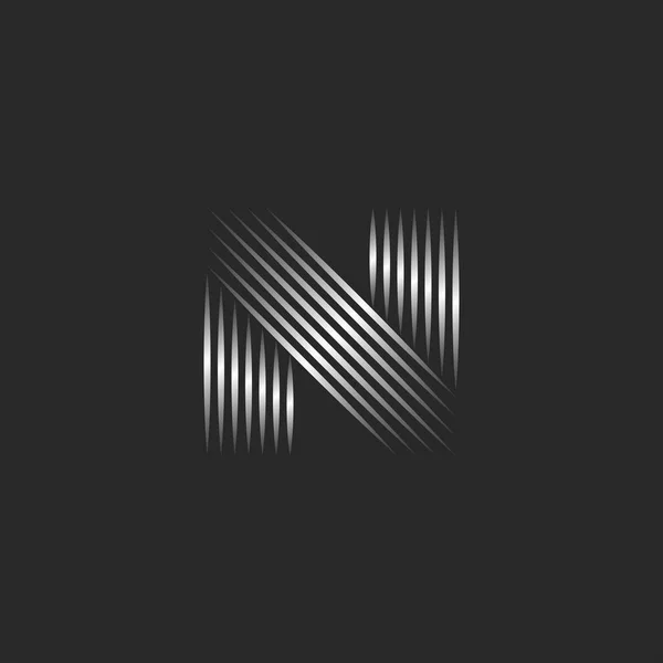 Lettre Logo Monogramme Créatif Initial Lignes Minces Gradient Métallique Emblème — Image vectorielle