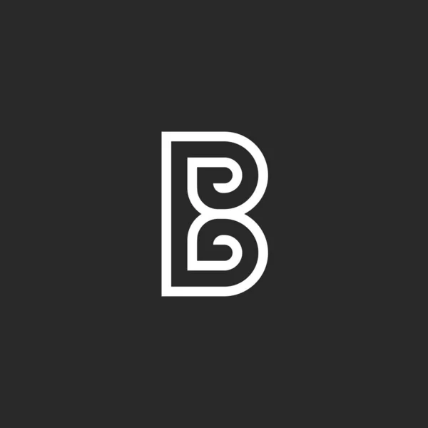 Creative Letter Logo Monogram Design Mockup Hipster Linear Emblem Business — Stock Vector