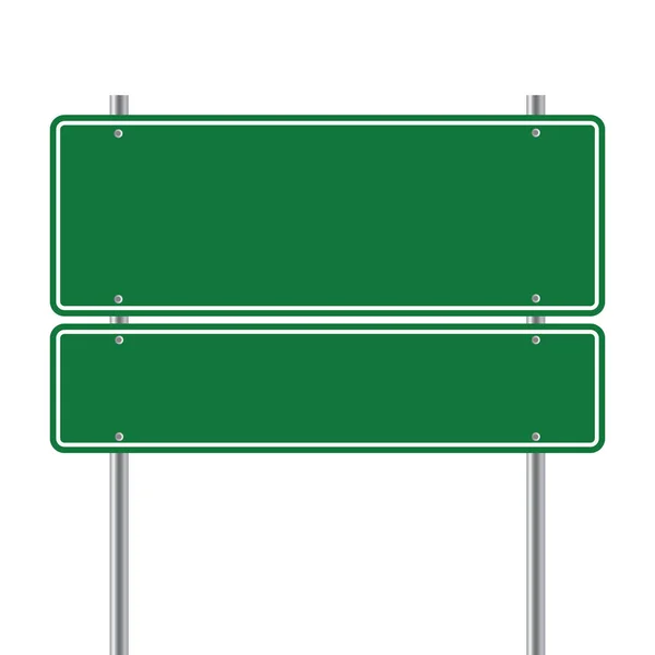 Signo Carretera Verde Ilustración Vector Blanco — Archivo Imágenes Vectoriales