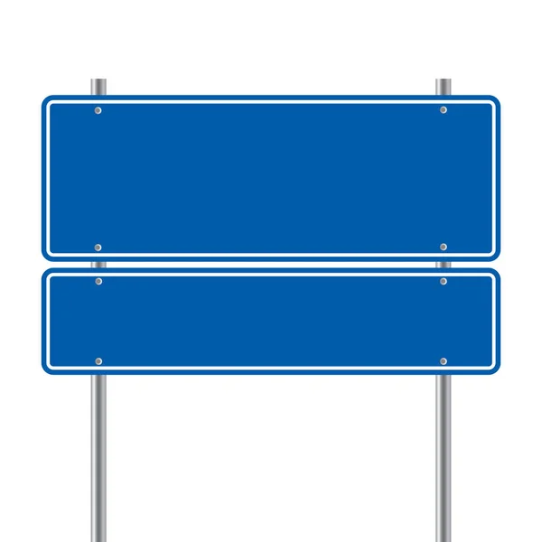 Sign Road Blue Blank Vector Illustration — Stock Vector