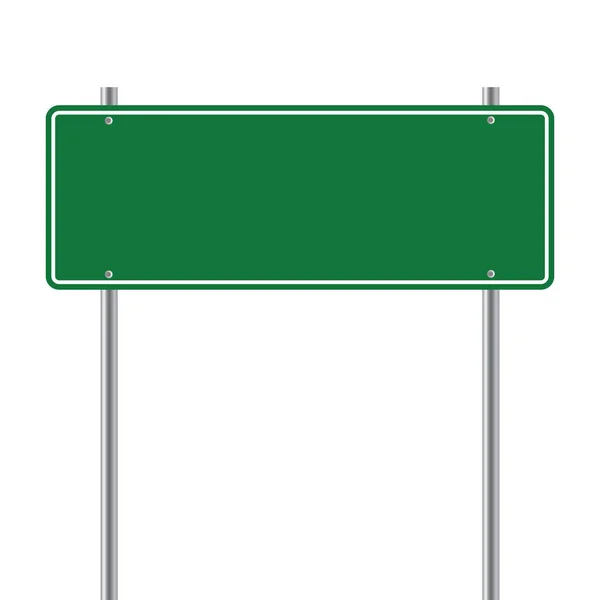 Signo Carretera Verde Ilustración Vector Blanco — Vector de stock