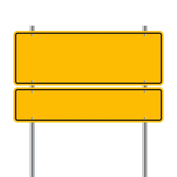 Sign Road Yallow Blank Vector Illustration — Stock Vector