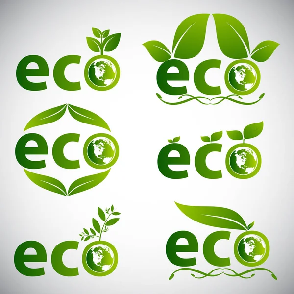 Eco Instellen Vectorillustratie — Stockvector