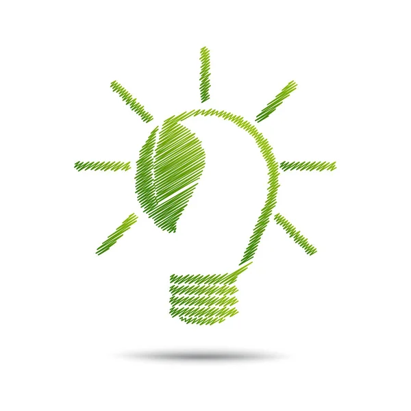 绿色环保能源概念 植物生长在灯泡内 — 图库矢量图片