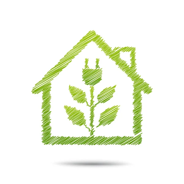 Domácí Zelené Plug Spotřeba — Stockový vektor
