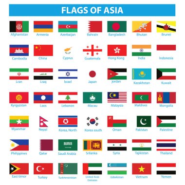 Bayrak simgesi vektörünün ASIA