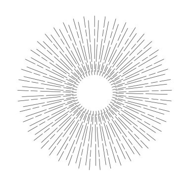 Güneş ışınlarının doğrusal çizimi. Işık huzmeleri.