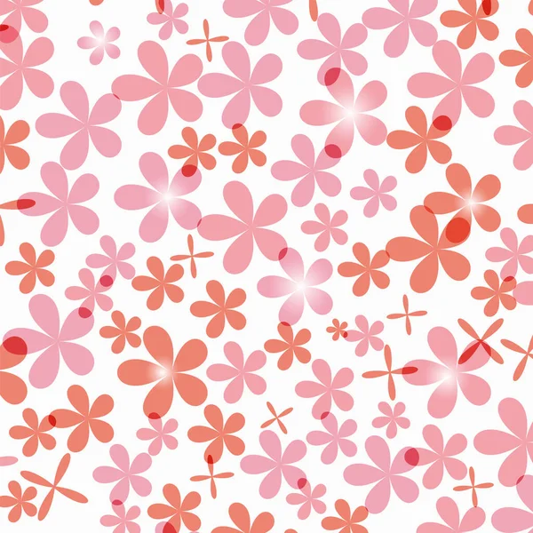 Vector Flores Patrón Sobre Fondo Rosa — Archivo Imágenes Vectoriales