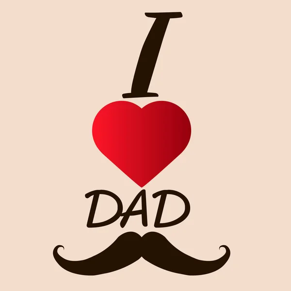 Щасливий День Батька Намальований Лист Люблю Малювання Тата Червоним Серцем — стоковий вектор