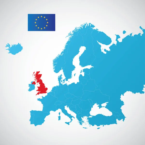Map European Union Brexit European Union United Kingdom — Stock Vector