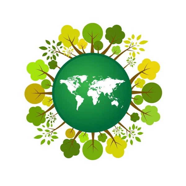 绿色生态拯救世界 — 图库矢量图片