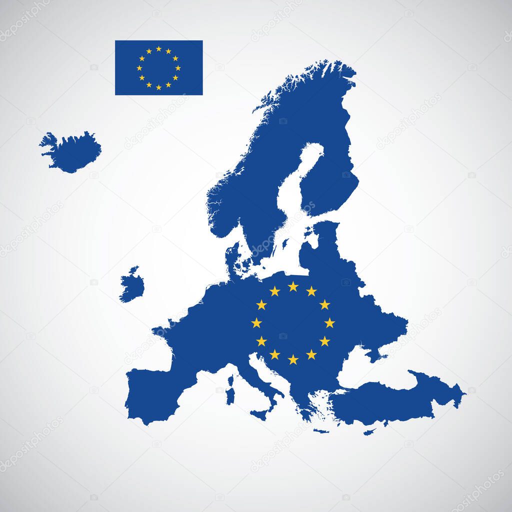 map of European Union. Brexit. European Union without United Kingdom